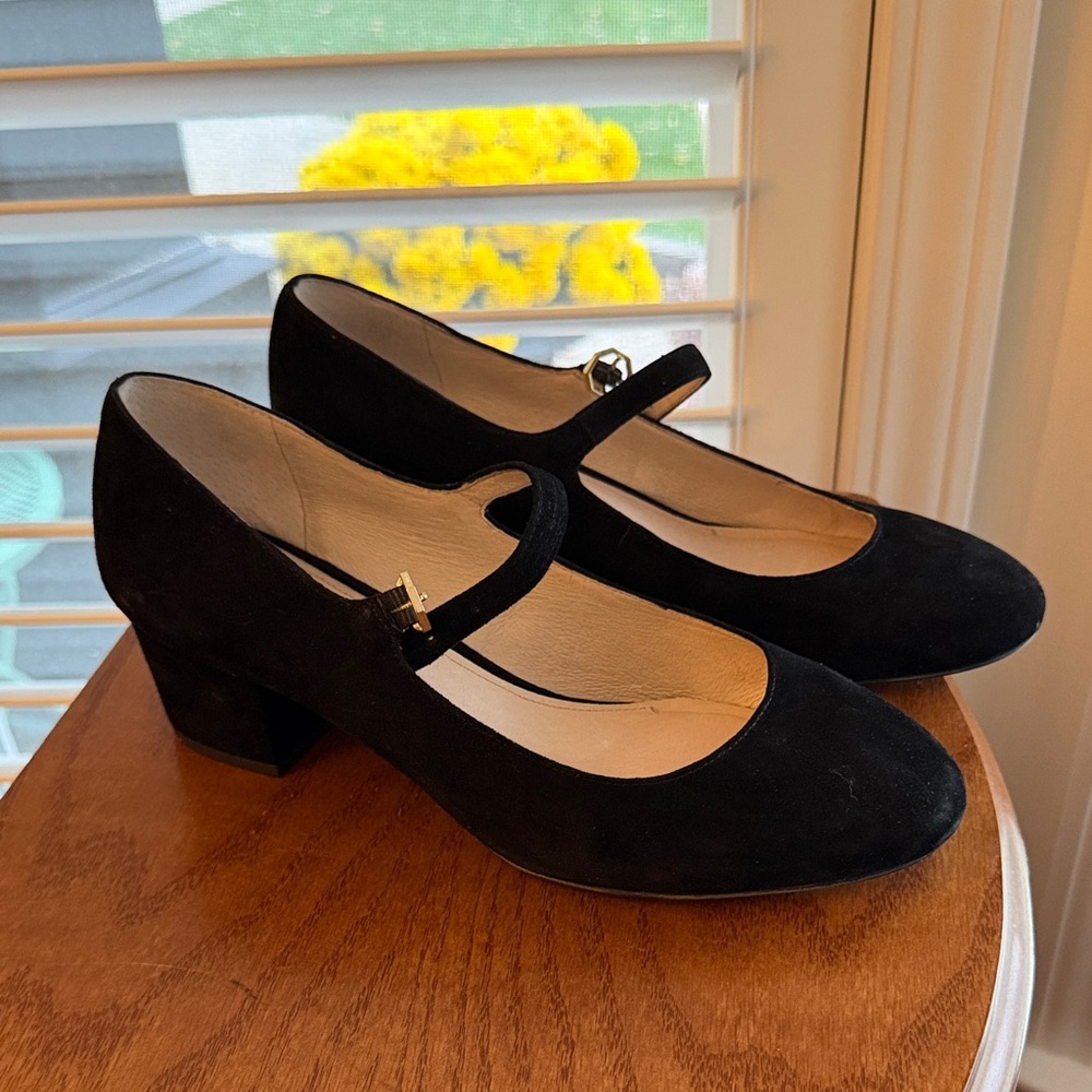 Louise et Cie Black Velvet Chunky Heel Pump Size 8